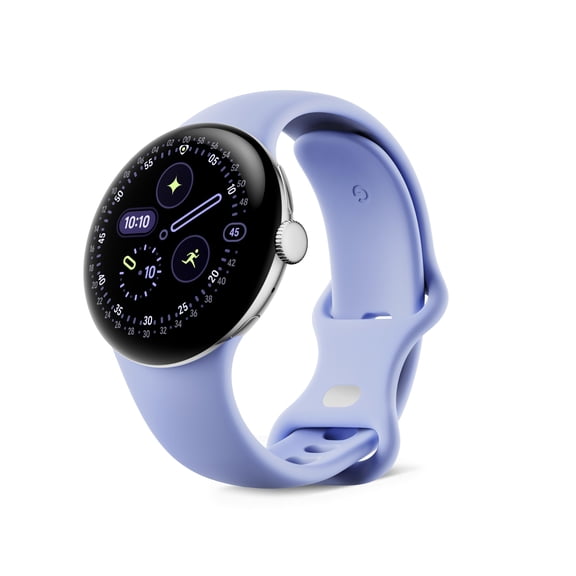 Google Pixel Watch 4 (41mm) -Domed Display, Comprehensive Health and Fitness Tracking, and Help from Gemini - Polished Silver,Purple
