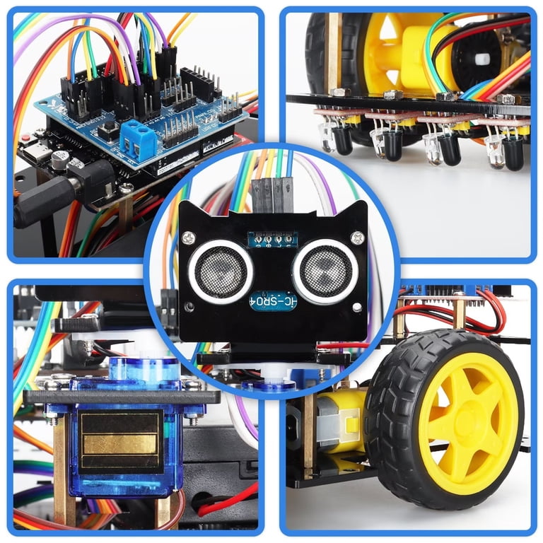 LAFVIN Smart Robot voiture 2WD Kit châssis avec module ultrasonique pour Uno R3 Télécommande pour Arduino DIY Kit