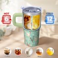thumbnail image 6 of 20oz Chicken Pattern Tumbler with Handle Fun Birthday Christmas Gift for Chicken Lovers Women Men Insulated Travel Mug Fits Car Cup Holders Comfortable Grip Easy to Carry Errands Commutes, 6 of 6