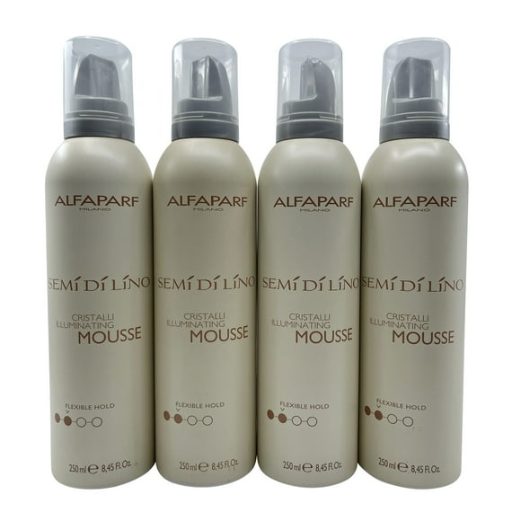 Alfaparf Semi Di Lino Cristalli Illuminating Mousse Flexible Hold 8.45 OZ 4 pack