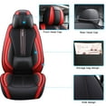 thumbnail image 7 of Tuqiang Car Seat Covers Leather Set for SEAT for Altea 2004-2015 Breathable, Waterproof with Anti-Slip Full Backrest Seat Protectors with Pollow and Headrest Black and Red, 7 of 7
