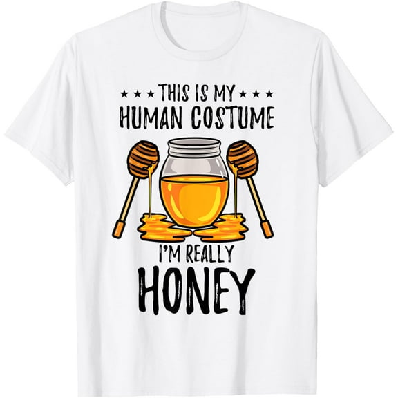 t-shirt This Is My Human Costume Honey Halloween T-Shirt mens, woman, white,funny,journey,Crew Neck, Short Sleeve,custom clothing patterns.gift