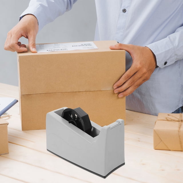 HOOWIFFY 1Set Grey Tape Packing Dispenser Adjustable for Different Tapes Ideal for Workspace Accessories