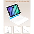 thumbnail image 5 of 7 Color Backlit Wireless Keyboard with Built-in Trackpad, Detachable Magnetic Multi-Angle Tablet Cover for iPad mini 6th & 7th Generation，White, 5 of 8