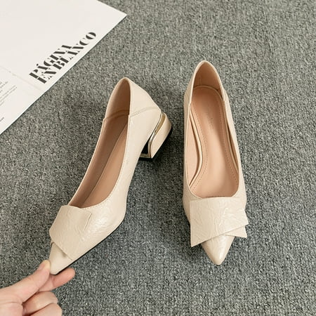 

Pointed Toe Shoes Women‘s 2024 Tooling Work Shoes Thick Heel Not Tired Feet Women‘s Shoes Soft Sole Professional Work Shoes Women‘s Black