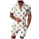 thumbnail image 2 of WILLBEST Traje Informal Corto para Hombre Oktoberfest de Verano A La Moda, con Solapa y Manga Corta, Transpirable, Cómodo y con Estampado de Taza., 2 of 5