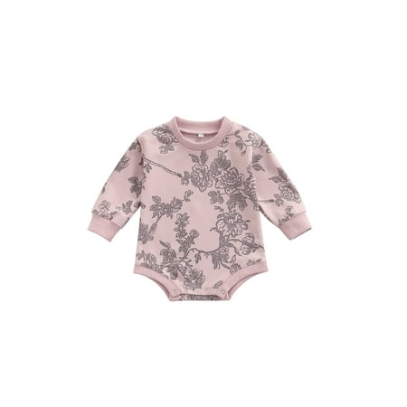 

Canrulo Newborn Infant Baby Girls Boys Romper Floral Print Long Sleeve Jumpsuit Playsuit Autumn Clothes Pink 6-12 Months