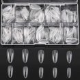 thumbnail image 1 of Almond Fake Nail Tips - Medium Almond Shaped Clear Nails Full, 1 of 5