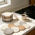 thumbnail image 5 of Round Woven Placemats Set of 8 Heat Resistant Placemats 4 Inches Farmhouse Cotton Rope Place Mats for Dining Tables Trivets for Hot Dishes, 5 of 5