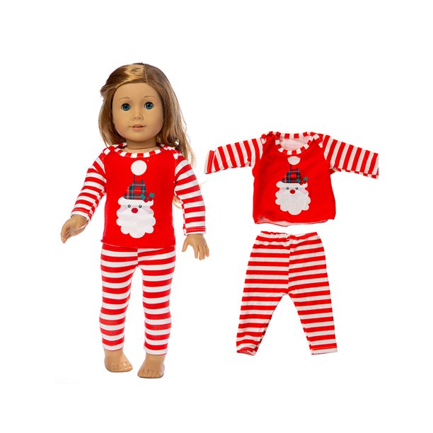 Christmas Doll Outfit Dress Clothes Accessories Lot For 18 inch