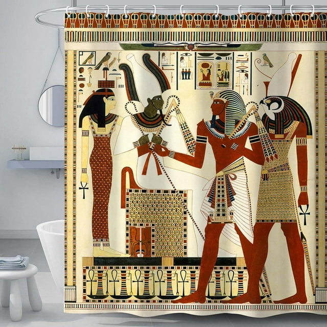 Egyptian Shower Curtain for Bathroom, Ancient Egypt Civilization