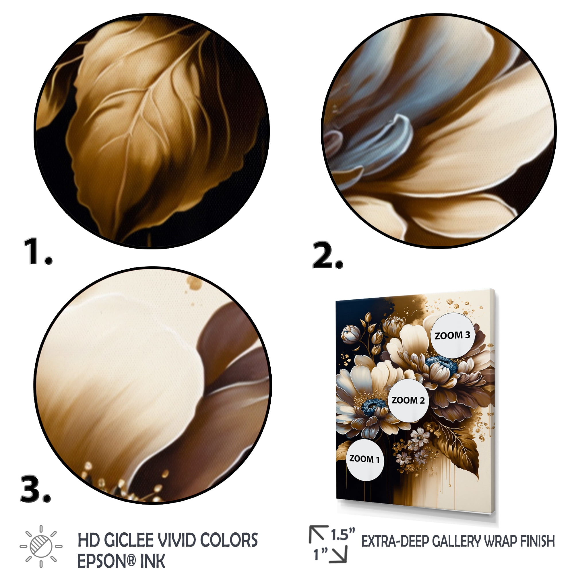 Designart Brown Daisy Bunch III Canvas Wall Art