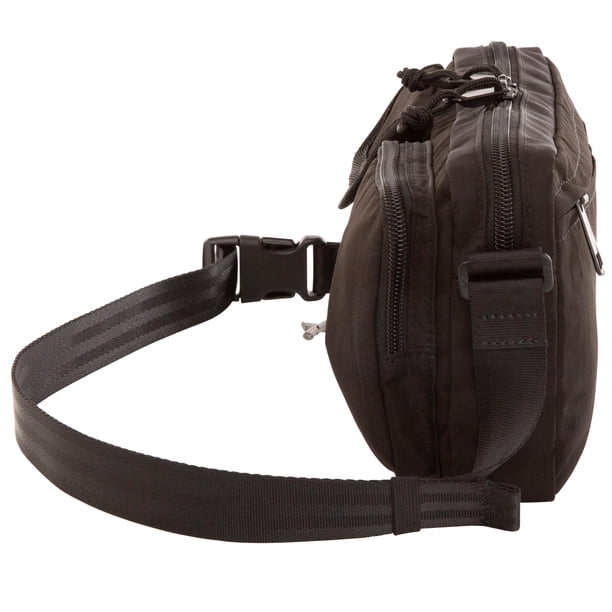 Ozark Trail Unisex Double Pocket Polyester Fanny Pack, Black