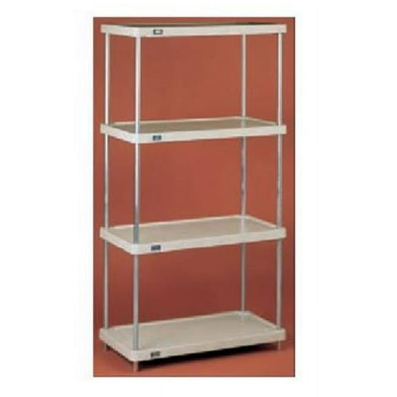 Nexel Industries 24487NSP Solid Plastic 24 x 48 x 74 in. 4 Shelf Unit, Nexelon