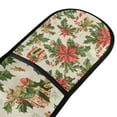 thumbnail image 4 of Yayeee Double Oven Mitt Kitchen Heat Resistant Baking 35" x7" Quilted Glove, Retro Christmas Holly, 4 of 6
