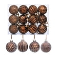 thumbnail image 2 of Shatterproof Christmas Ornaments Painted Vintage Tree Hanging Baubles Decorative Gift Set Holiday Party Brown 12 Pack, 2 of 8