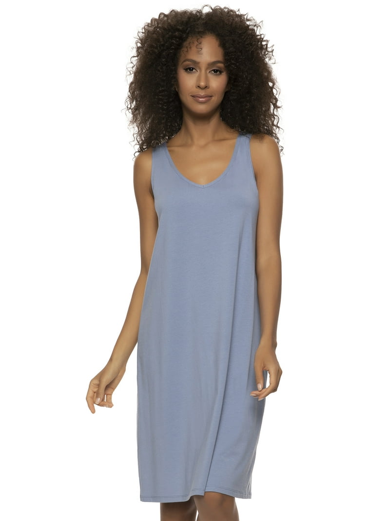 Felina | Cotton Modal Sleep Dress | 2-Pack (Country Blue Gray, Small)