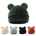 thumbnail image 2 of Newborns Nursery Caps for Infants 0-3 Months, Breathable Cotton Fetal Hat Baby Hospital Hat Comfortable Bonnet Unsiex dark grey, 2 of 5