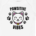 thumbnail image 4 of Inktastic Pawsitive Vibes with Pawprints and Cat Face Cat Pun Boys or Girls Baby Bodysuit, 4 of 5