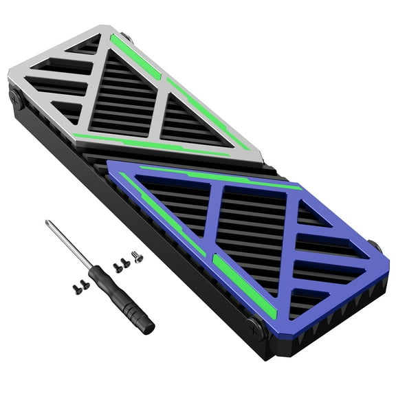 WAVLINK M.2 SSD Heatsink, 2280 NVMe/SATA SSD Heatsink for PC/ PS5/ mATX/ MiniATX, Heat Sink Active Cooling