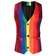 thumbnail image 2 of IROINNID Men's V-Neck Sleeveless Contrast Color Casual Trend Personality Suit Vest, 2 of 9