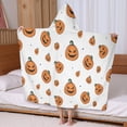 thumbnail image 5 of Classic Halloween Pumpkins Pattern Hooded Bath Towel，60"x35" for Ages 3 To 12 Kids, Quick Dry Lightweight Soft Microfiber Hood Beach Towel Cover Up for Kids, 5 of 7