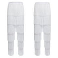 thumbnail image 4 of iiniim iiniim Women Latin Dance Pants Tassels Fringe Ballroom Tango Salsa Elastic Waist Practice Performance Trousers White M, 4 of 7
