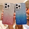 thumbnail image 5 of Compatible with iPhone 13 Pro Max Clear Case, Luxury Glitter Gradient Cute Bling Clear Phone Case for Women Girls Soft TPU Shockproof Camera Protective Back Cover Case - Blue, 5 of 11