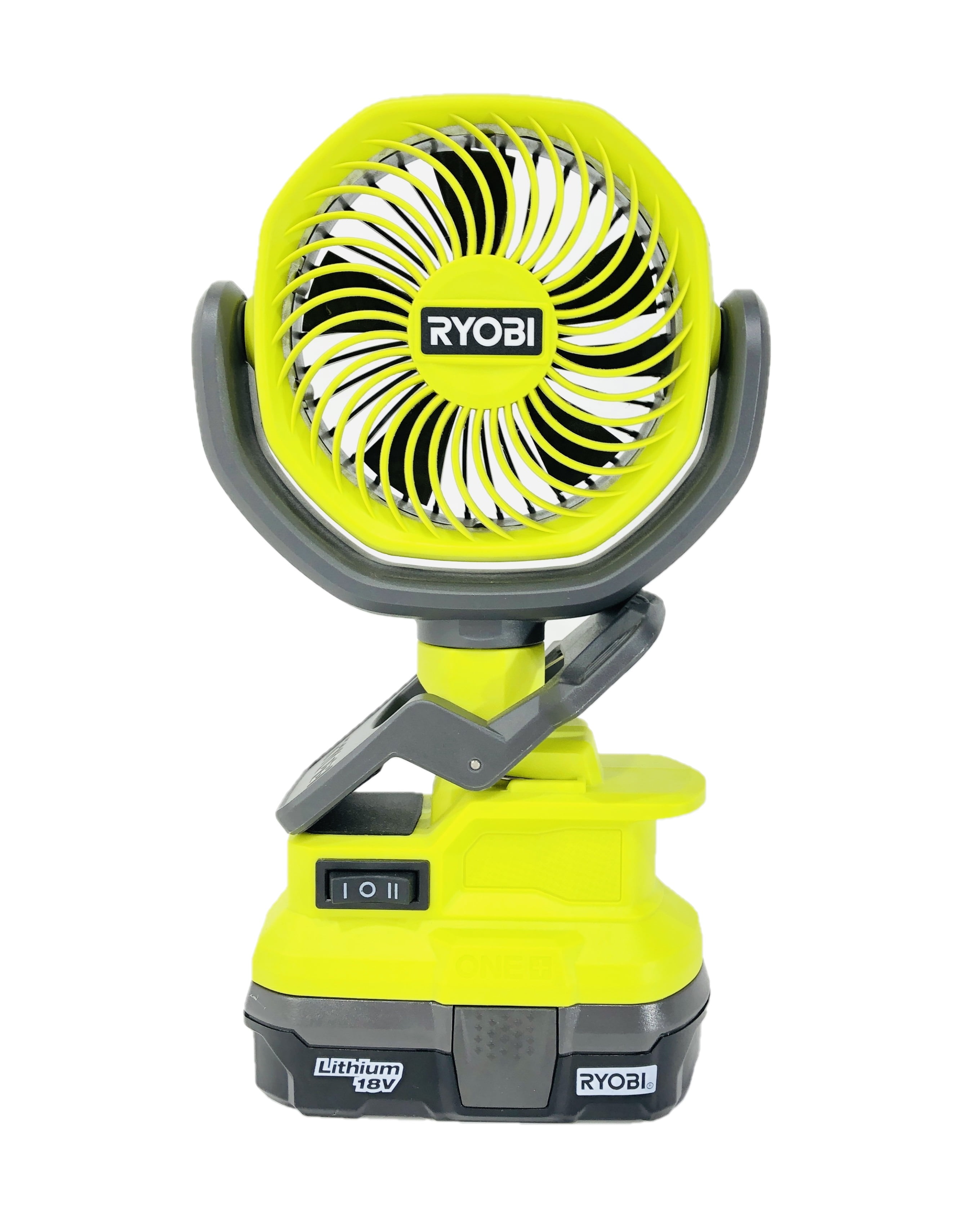 Ryobi ONE+ 4" 2-Speed Cordless Clamp Fan with 1.5 Ah Battery and Charger Personal Fan