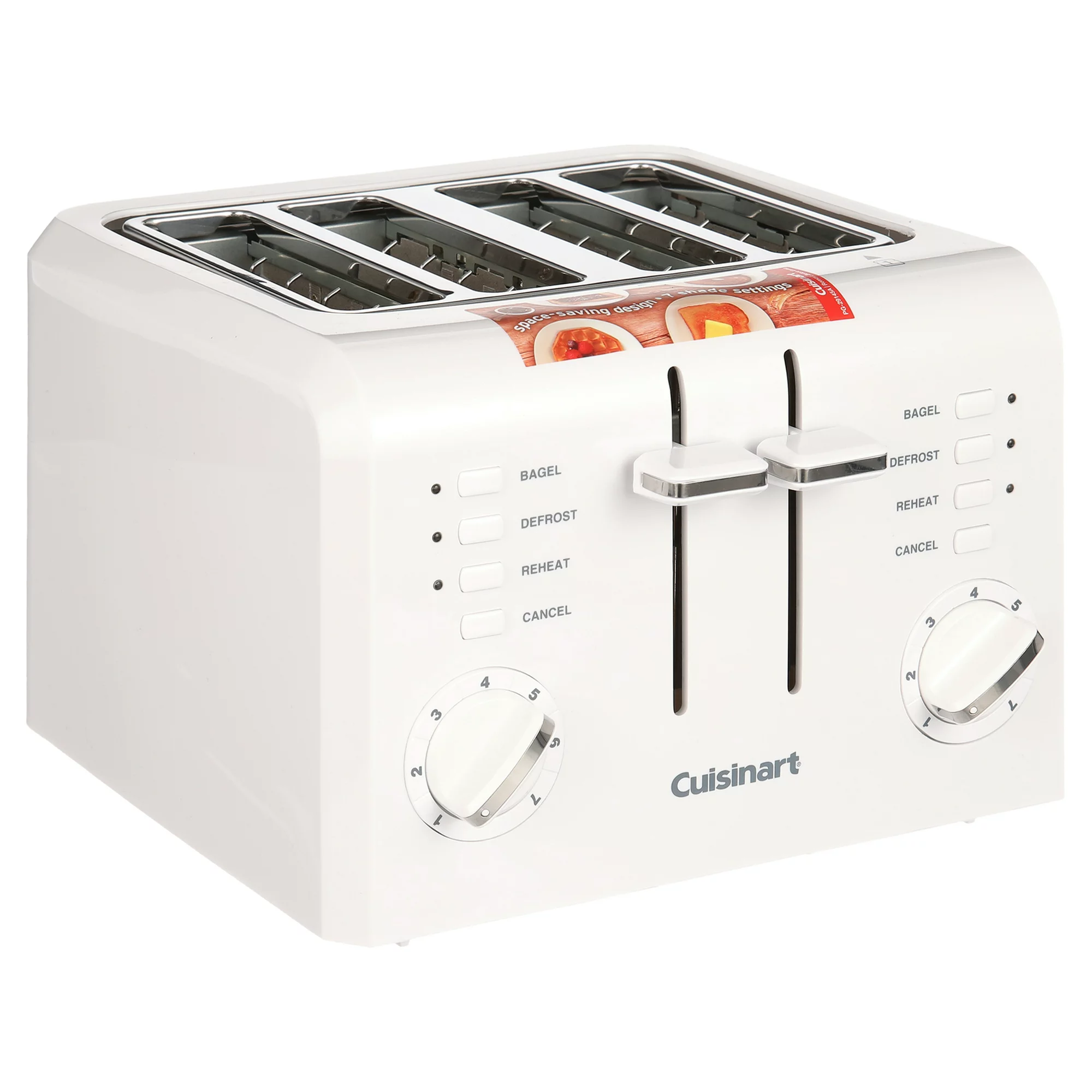Toasters 4 Slice Compact Plastic Toaster, White CPT142P1