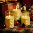 thumbnail image 5 of Realistic Flameless Candles with Remote Timer-3D Flickering LED Candles Set of 3(4”/5”/6”, Battery Candle in Glass Powered Safe for Home/Wedding/Party/Table, 5 of 14