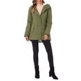 thumbnail image 2 of Abrigo parka para mujer INSPIRE CHIC con cinturón, bolsillos, mangas largas y capucha de piel sintética en verde militar, 2 of 6