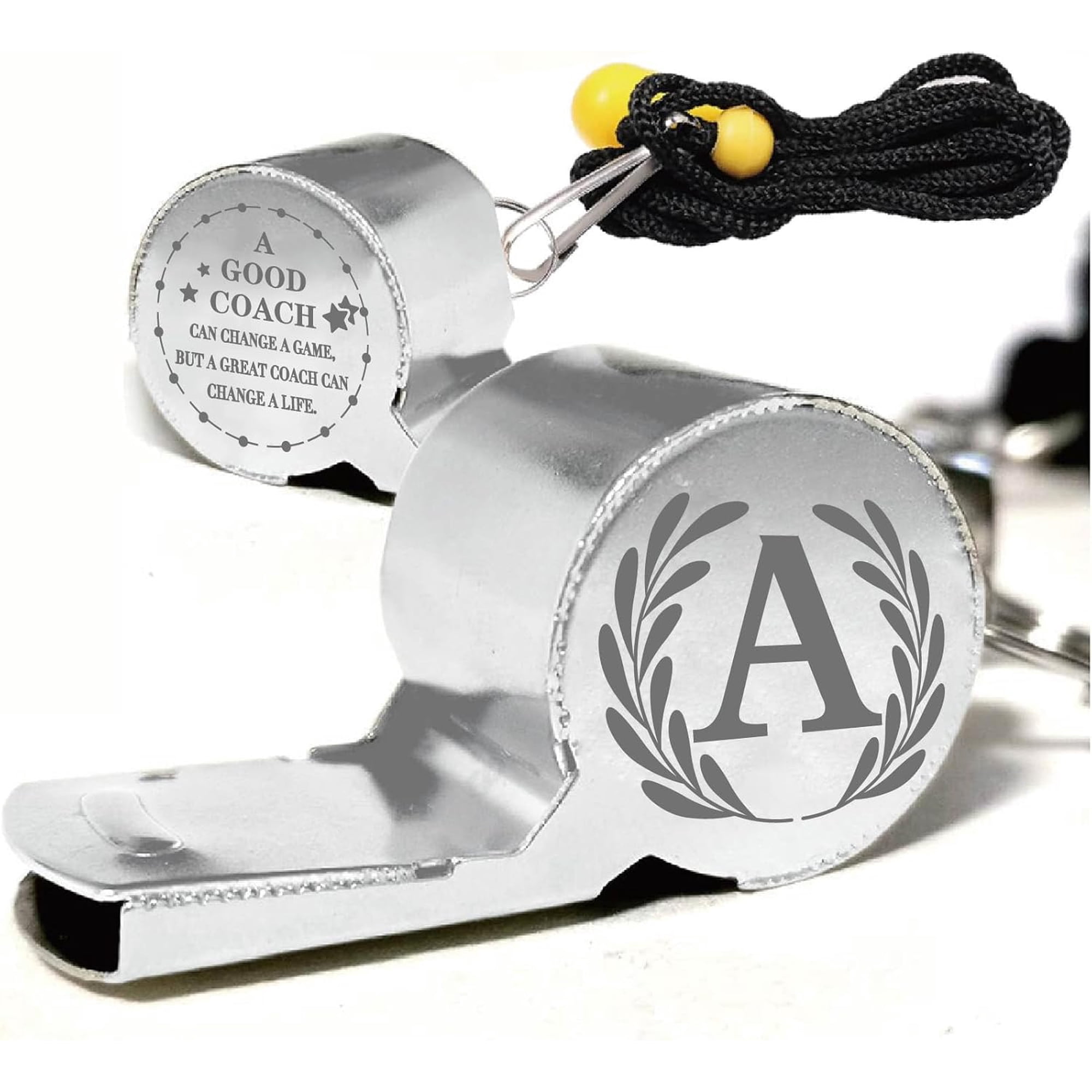 304 Stainless Steel Whistles with Word for Referee Coaches Teacher Kids Letter A 45x18x22mm artisanal