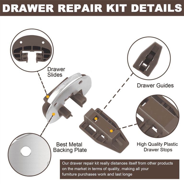 Drawer Slides Guides Plastic 5Pairs With Roller Undermount Drawer...