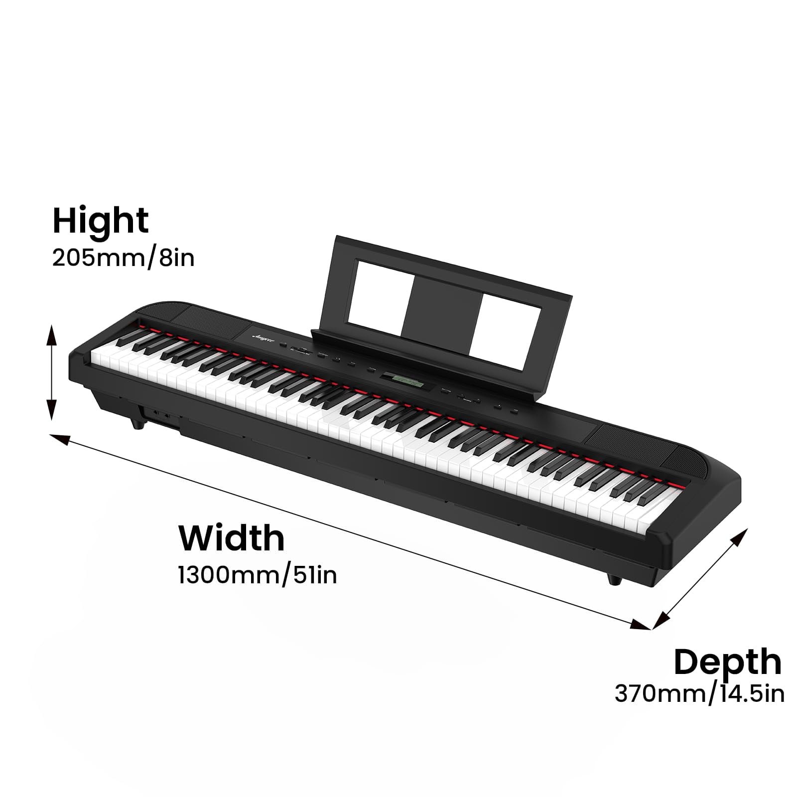 Digital Electric Piano, Full Size 88 Key Weighted Hammer Keyborad Piano, Portable Electric Keyboard Piano for Beginner/Adults with Pedal, Power Supply, And Built in Speakers