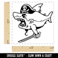 thumbnail image 2 of Pirate Shark with Hook and Sword Self-Inking Rubber Stamp Ink Stamper - Pink Ink - Small 1 Inch, 2 of 7