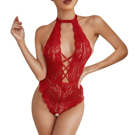 

Sehao Sleep Dress for Women Lingerie Lace Sexy Baby Dolls Teddy Sleepwear Black Babydoll Eyelash Bodysuit Underwear Lace Lace Thong Plus Size Panties