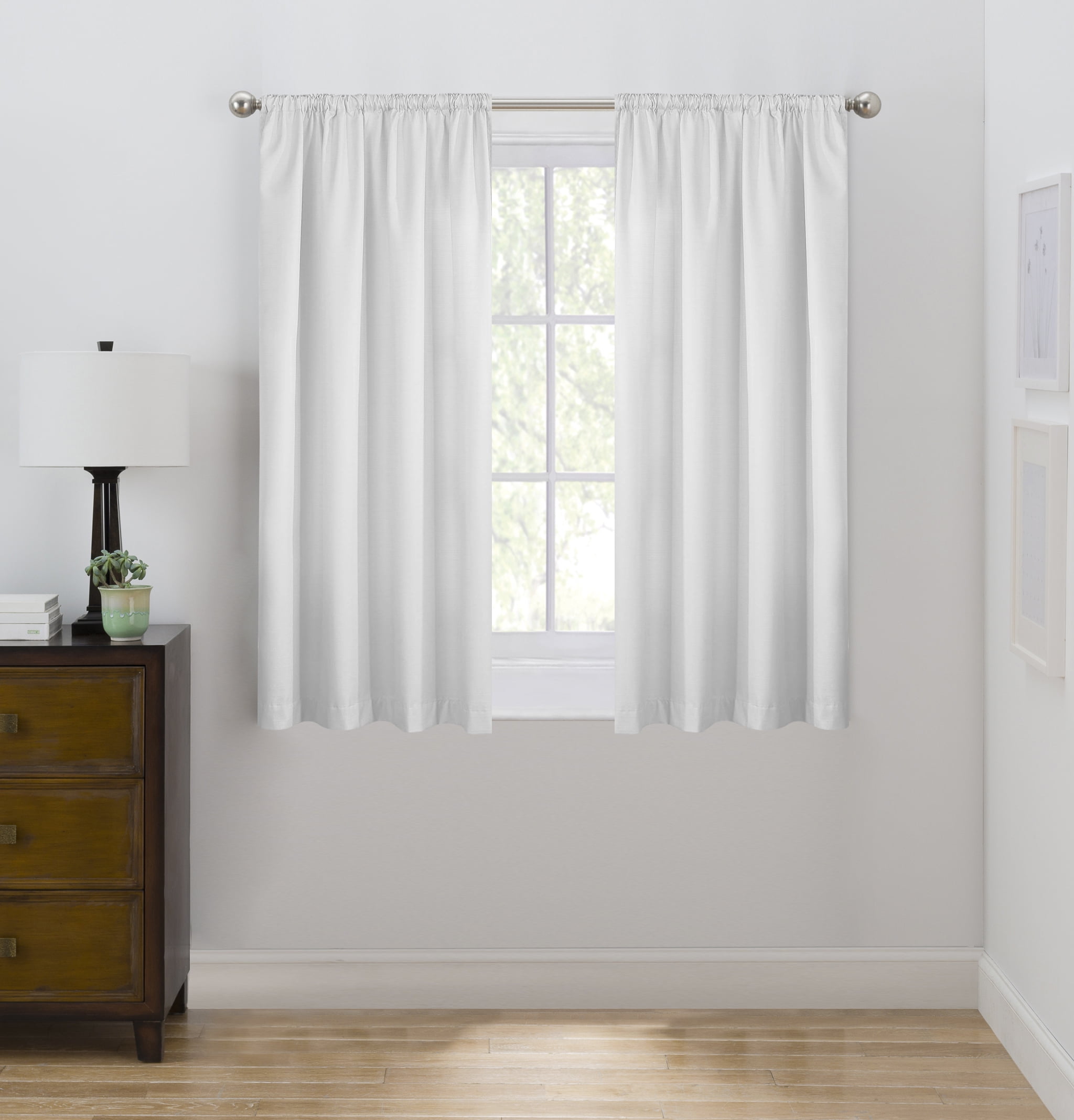 Eclipse Draft Stopper Solid Color Room Darkening Fleece Lined Rod