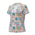 thumbnail image 3 of Wukai Colorful Cute Pig Casual V-Neck Graphic Tees for Women: Lightweight and Breathable Summer Tops with Stylish Design-XX-Large, 3 of 8
