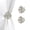 Ivory/gold, variant on Evideco French Home Goods Curtain Holdbacks Set of 2 Metal Curtain Tiebacks – Elegant Poppy Flower Design Clip – No Installation Required – White