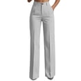 thumbnail image 3 of MaFYtyTPR Women's Striped Business Casual Dress Pants Fashion Stretchy Comfortable Straight Leg Pants Regular Fit Work Wear Z-Gray M, 3 of 7