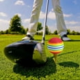 thumbnail image 4 of Balles de Golf en Mousse à Rayures Arc-en-Ciel, Balle d'Entraînement, Aide à l'Entraînement au Swing, Rouge, 4 of 7