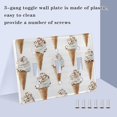 thumbnail image 3 of Yayeee Toggle Light Switch Wall Plate 2-Gang 4.56"x4.48" Decorative Outlet Cover, Cartoon Ice Cream Pattern, 3 of 7