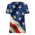 thumbnail image 5 of USSUMA Summer Tops for Women Trendy V Neck Short Sleeve Dressy Shirts Blouses Patriotic Graphic Women's Tops Summer 2022 4th of July USA Flag Casual Tshirts Tunic Plus, 5 of 5