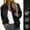 Black women long sleeve zip up jacket a1, variant on Women's Fall Long Sleeve Zip Up Jacket Casual Solid Blazer Lightweight Outerwear for Autumn Daily Wear, Khaki 2XL