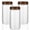 40 fl oz (3 Pack), variant on 3 Pack 50 Fl Oz/1500 Ml Clear Glass Storage Canister With Airtight Wooden Screw On Lid Large Tall Decorative Container Jar Set For Coffee Nut Tea Candy Cookie Cereal Sugar Flour