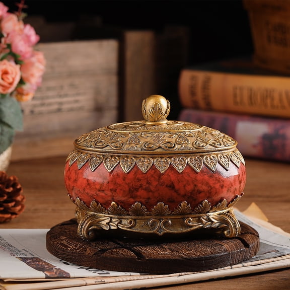Elegant Vintage Jewelry Box Resin Trinket Box Money Box Vintage Jewelry Organizer Home Decor Agate Finish