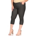 thumbnail image 2 of Moa Collection Women's Plus Size Slim Fit Pocket Jeggings Capri Pants for Everyday Wear, 2 of 6