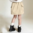 thumbnail image 5 of ATOGUTA Skirts for Girls Khaki Elastic High Waist A-Line Short Mini Skirt for School Casual 1T-15, 5 of 7