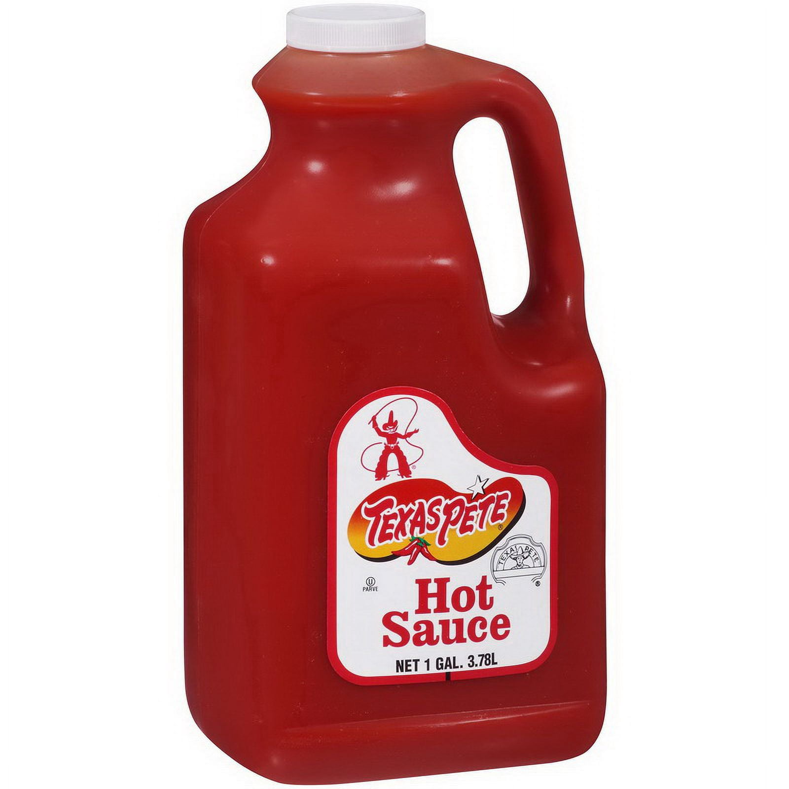 (Price/Case)Texas Pete Hot Sauce White Display Case, 1 Gallon, 4 per case